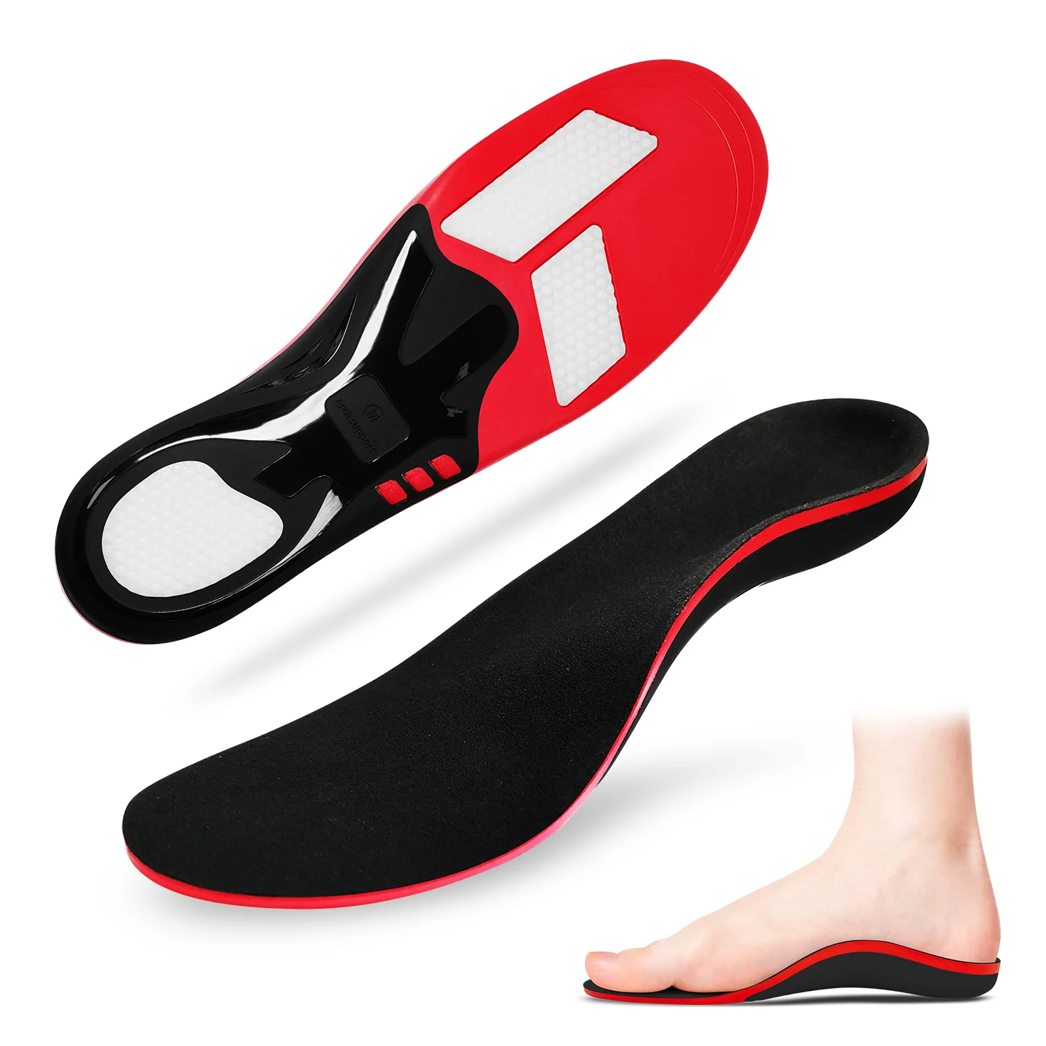 Premium Pu Gel Cushion Orthotic Insoles Shock Absorbing Comfort Arch Support Plantar Fasciitis Einlegesohlen