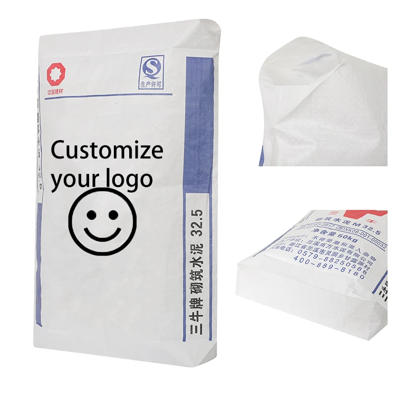 New Product  Square Bottom Laminated  heavy load bearing strength recyclable Cement Bag With Customized Logo