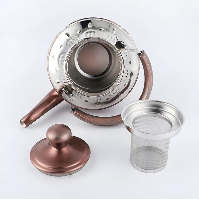 NO MOQ Copper Color Coating For Afternoon Tea Coffee Stainless Steel Water Kettles