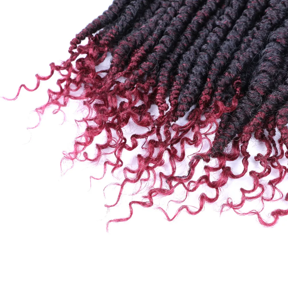 24 дюйма вязанные крючком дредлоки для увеличения объема наращивание волос повороты предварительно страсть твист афро кудрявый косички