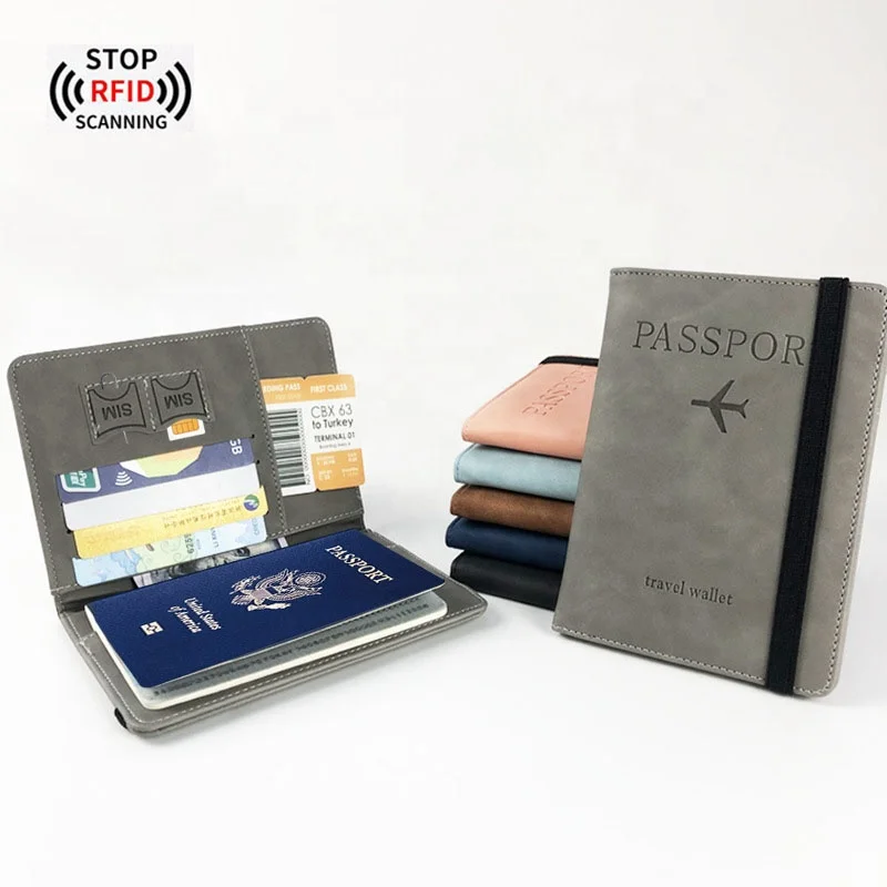 RFID Blocking Vegan Leather Passport Holder Cover Travel Wallet Travel Essentials RFID Blocking Leather Card Case For Women Men