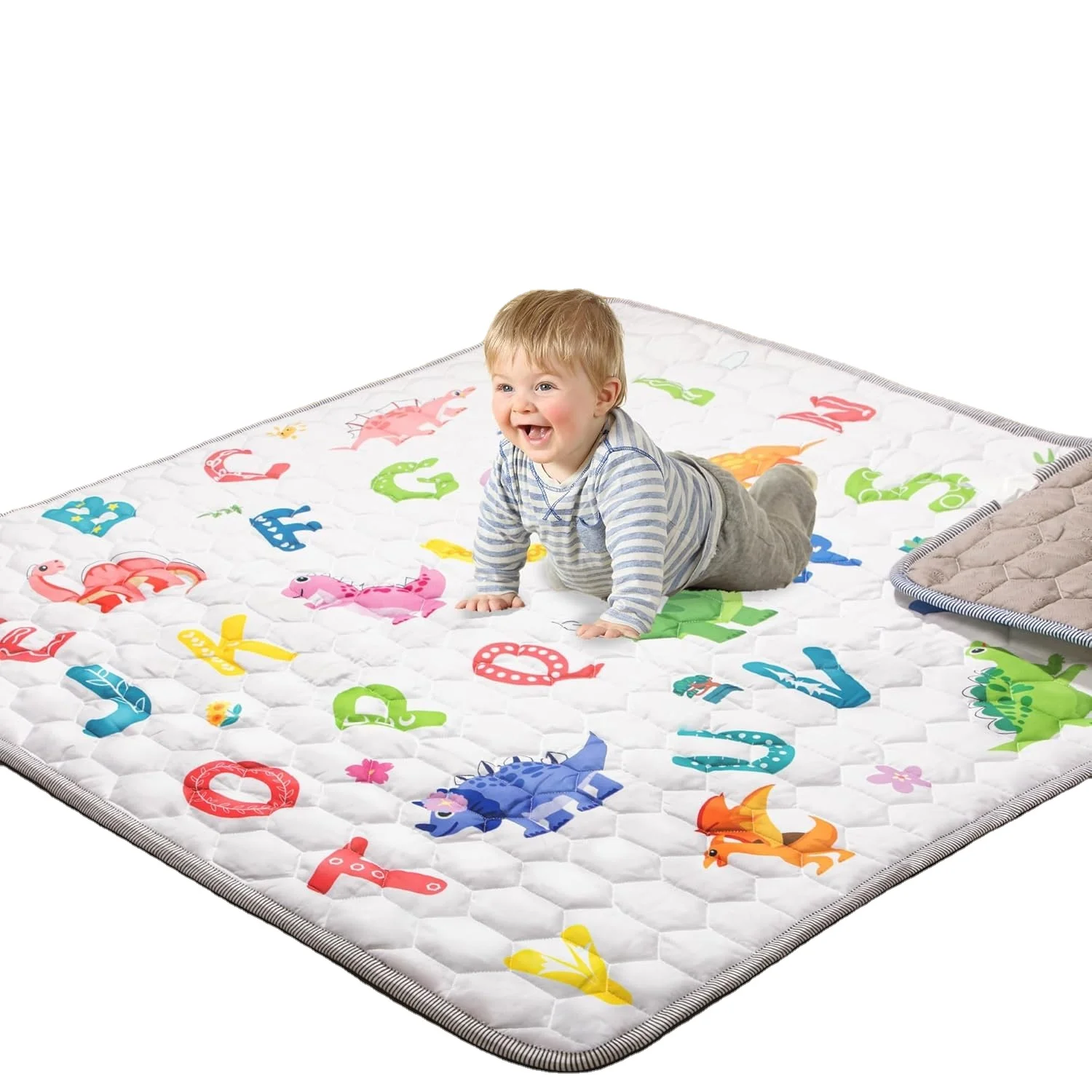 Cotton Floor Rug Kids, Cotton,Foldable Crawling Mat for Floor,One-Piece Crawling Mat Non Slip Play Cotton Mat