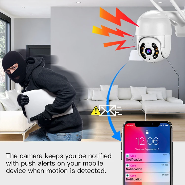 Заводская цена Starlight ICSEE 5MP беспроводная наружная мини камера безопасности PTZ WiFi CCTV