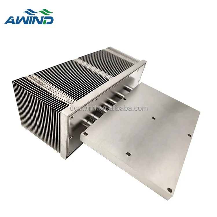 200w 240watt soldering copper tube heatsinks aluminum zipper fin radiator thermal heat sink for communication server