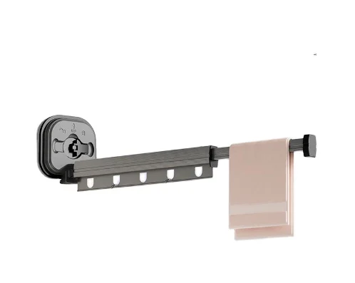 Balcony folding drying rack wall mounted aluminum alloy telescopic drying rod hanging clothes free of holes