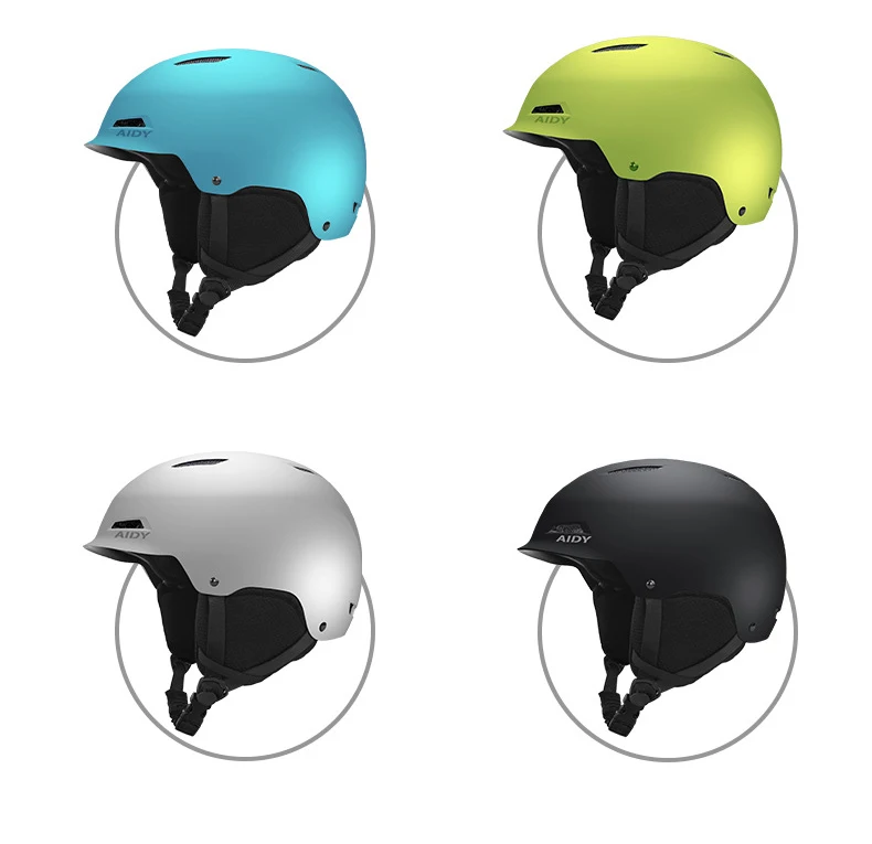 2023 Custom mens ski helmet Integrated molding imported EPS ABS skiing snowboard helmet with ear muff