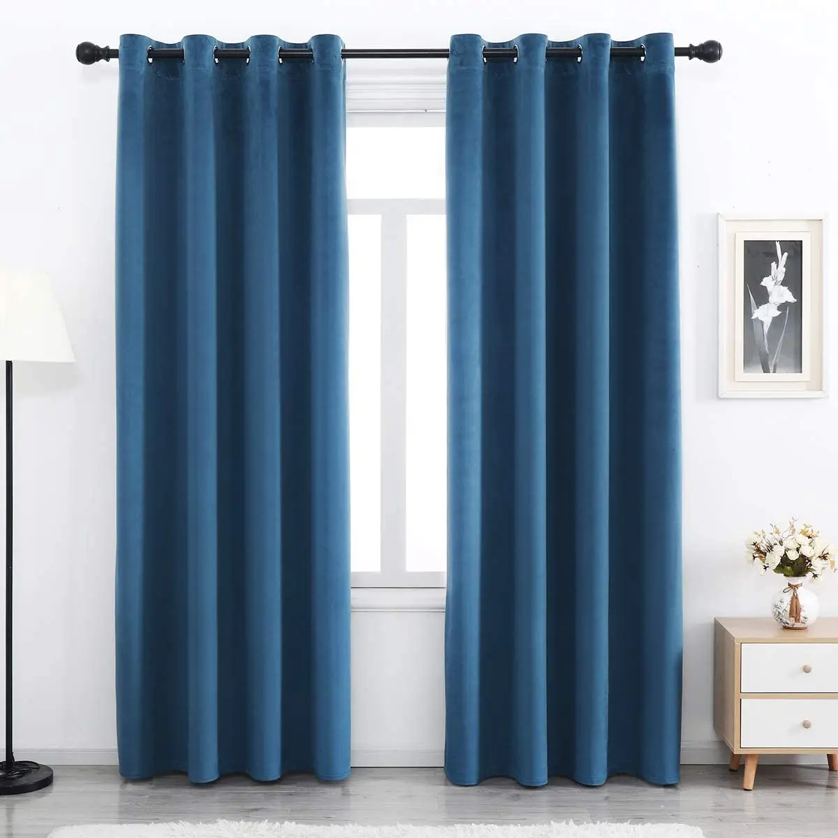 100% polyester blackout grommets bedroom window velvet fabric curtains for the living room bedroom