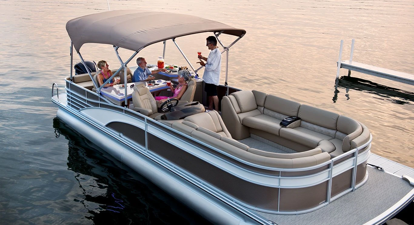  Best New 24 Ft Fishing Tritoon Pontoon Boat For Water Skiing With Slide