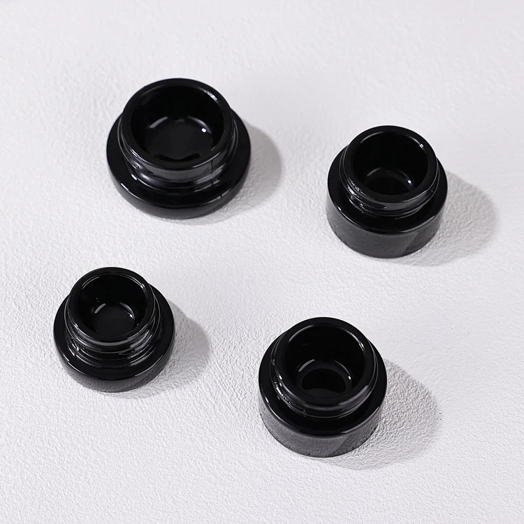 Cheap Price Dark violet airtight 3ml 5ml 7ml 9ml small glass jars with lid child proof black glass jar UV resistant glass jar