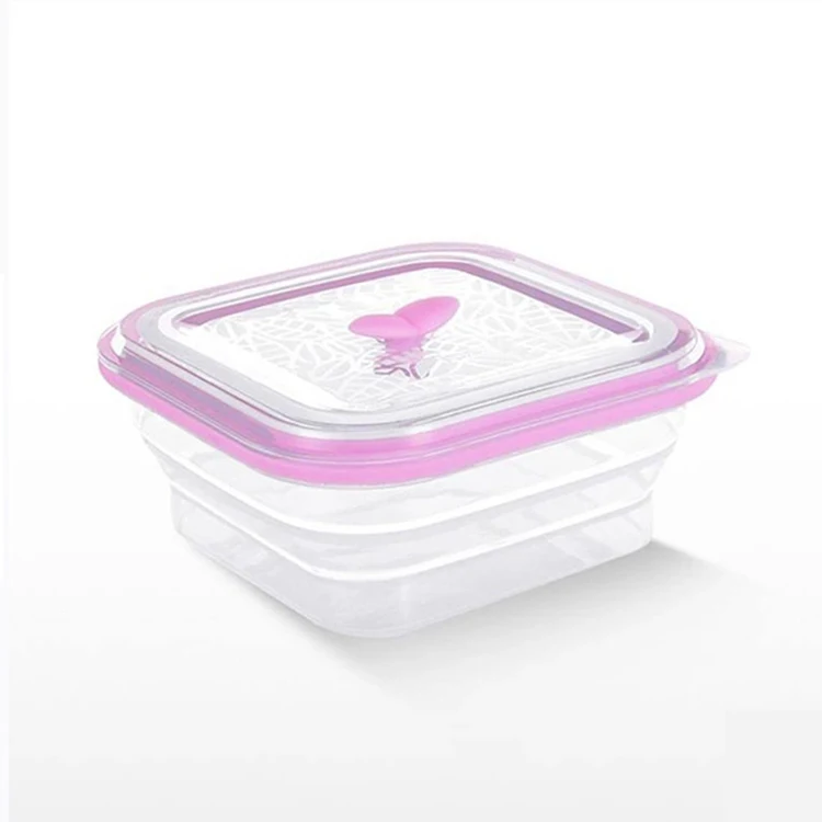 800ml 1000ml 1500ml Collapsible Silicone Lunch Boxes Microwave Silicone Food Storage Container