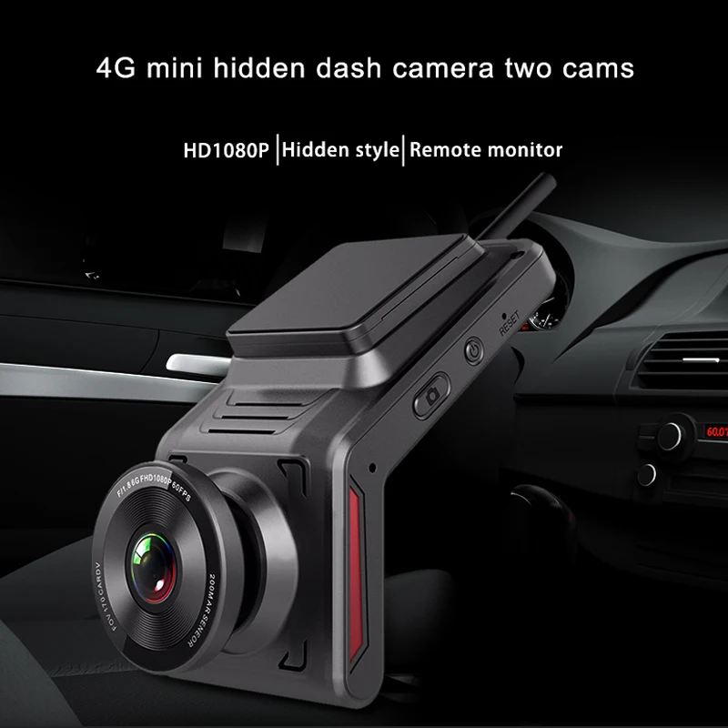 4G hidden dash camera GPS tracking Support Live Remote Monitoring with two camera video recording FHD1080P WiFi Fleet management