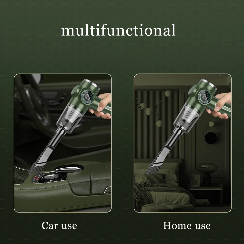 Cordless Handheld Vacuum Cleaner Portable Cleaning Mop Cleaner Car Charger Bag Motor PSE Mold Power Battery Time Living