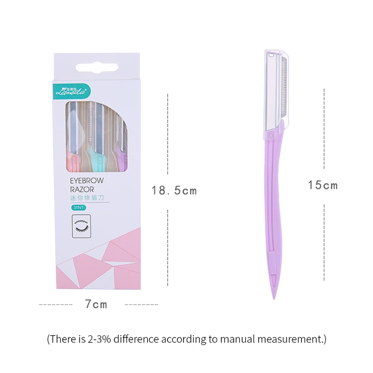 3pcs/Set Ladies Eyebrow Hair Remover Trimmer Set Custom Logo Eyebrow Razor And Facial Razor Shaper A0371