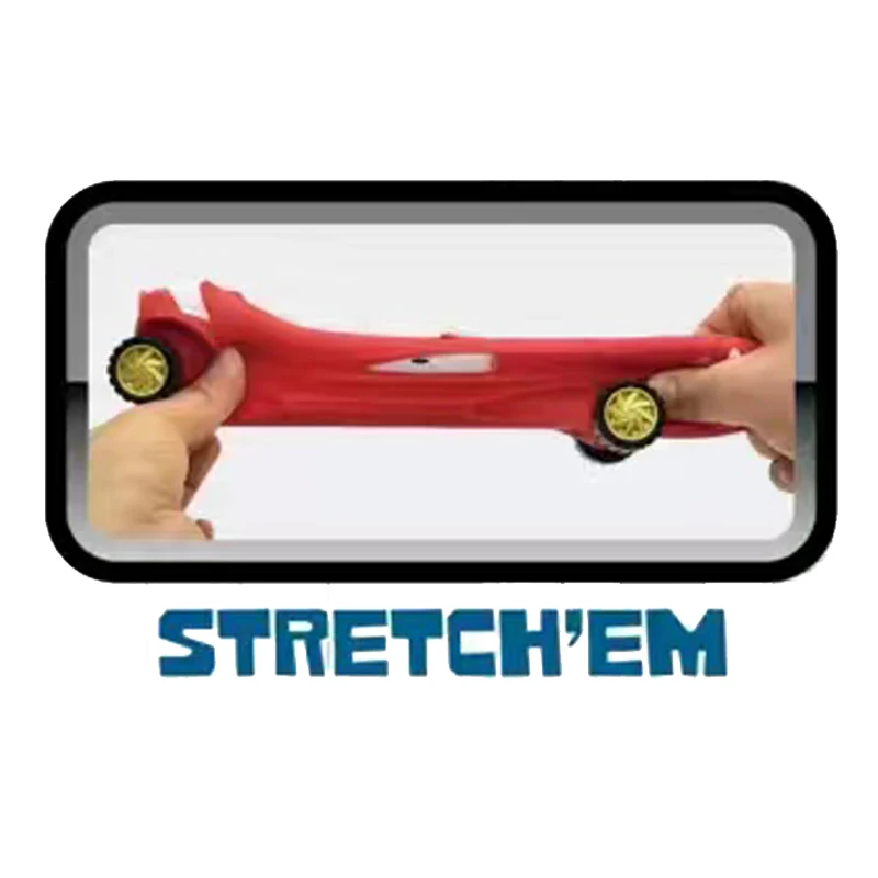 QS New Design Kids Cartoon Soft Glue Friction Car Toys 2 Style Packing Fidget Animal Shape Stretch Dcompression Vehicle Toys
