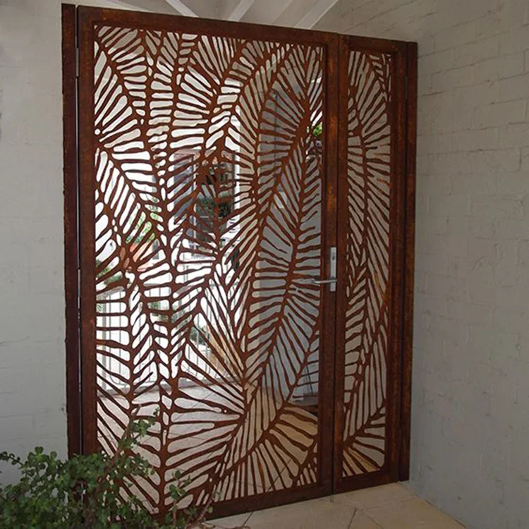 
Customized Laser cut Corten Steel Rusted Garden Screen Art 