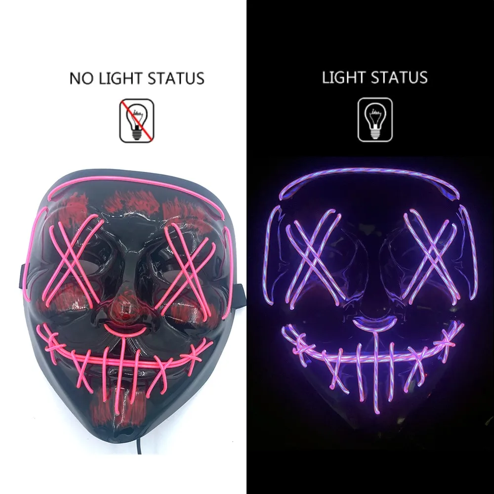 Halloween Mask LED Light up Mask for Festival Cosplay Halloween Costume Masquerade Parties,Carnival,Gifts