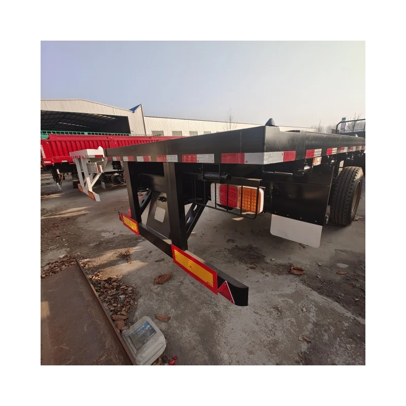 Factory Sale Best Price 12.5m 3-Axle Full Container Flat Bed Trailer Made in China for Special Transportation Truck Trailers