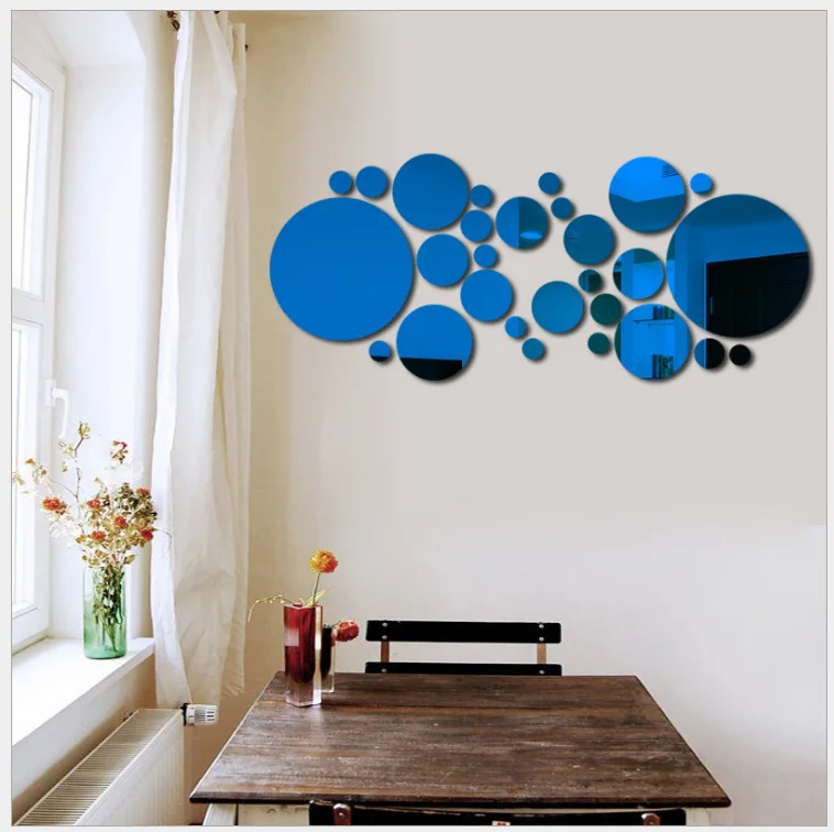 Creative 3D Acrylic Wall Stickers Mirror Decor Bedroom Living Room TV Background Wall Decoration Round Mirror Stickers