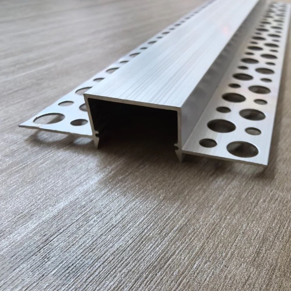Good quality architectural LED aluminum channel plaster in LED extrusion in silver anodized for embedded ceiling lighting