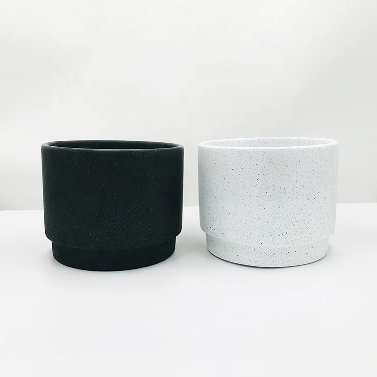 Factory Supplier Garden Planter Pots Concrete Cement Flower Pot With White Paint For Home Decor