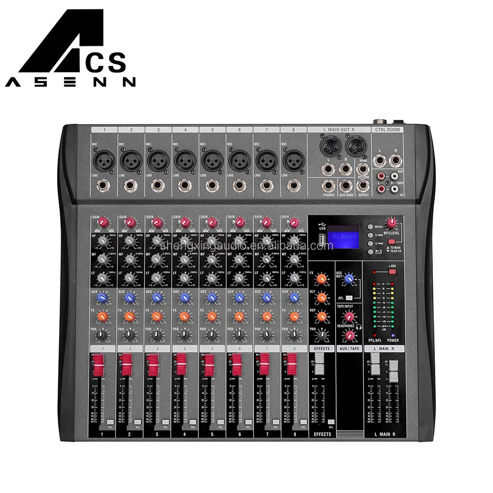 ACS-CT8 8-канальный профессиональный студийный аудио микшер Bluetooth с USB MP3 плеер консоль