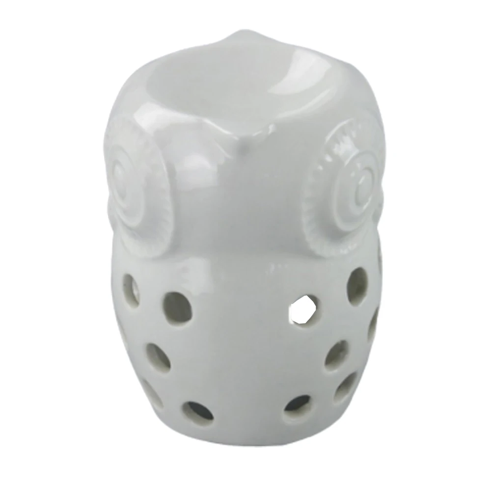 personalized white ceramic owl wax incense burner