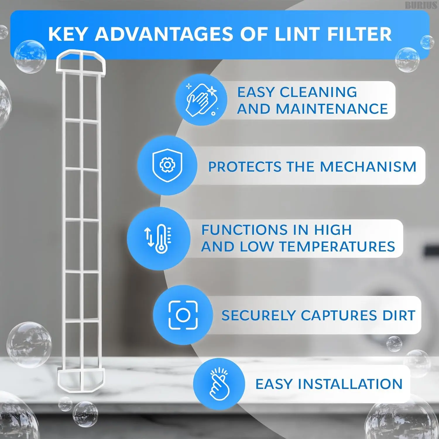 White Dryer Vent Filter Replacement for Whirlpool Appliance Parts 510502W Lint Trap Mini Dryer Speed Queen Dryer Lint Trap Cover
