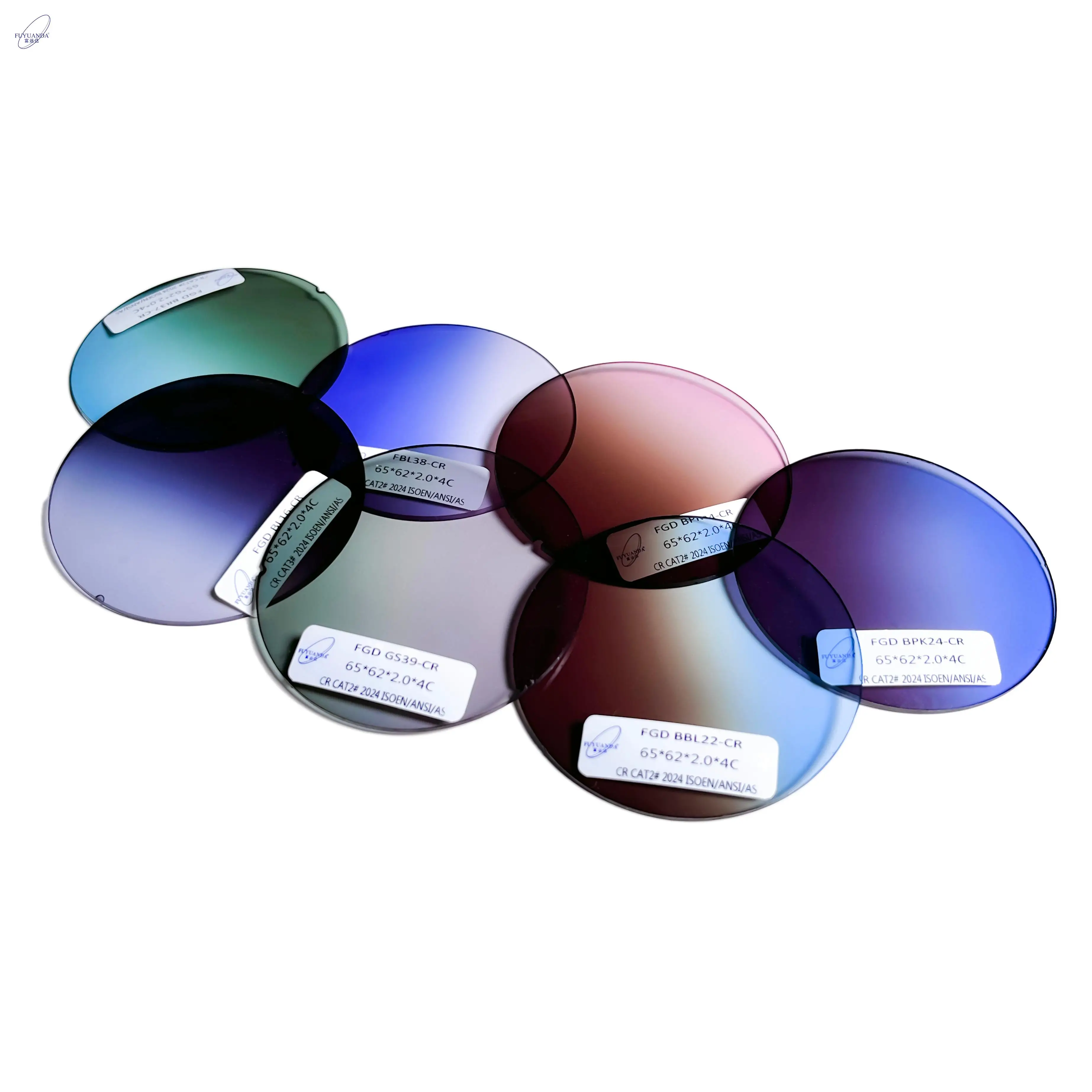 Fashion Sunglasses  Round Gradient Color Lens Cr39 Gradient Tinted Color Sunglasses Lenses