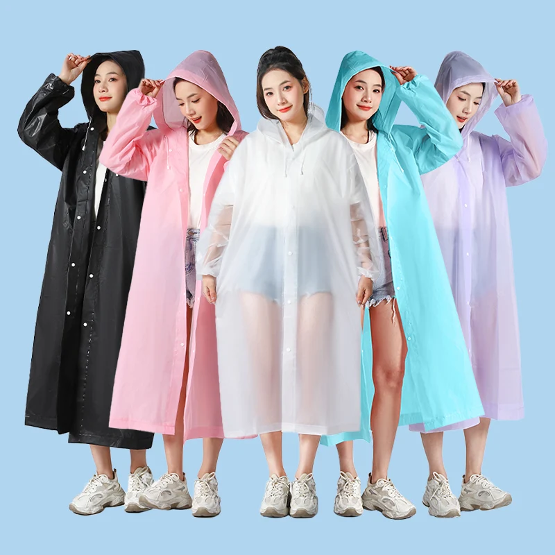 Direct Manufacturer Reusable Emergency Rain Coat  Long Eva Plastic Raincoat Waterproof
