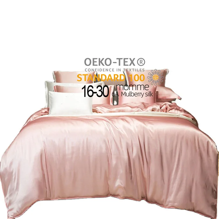19mm Luxury Skin-friendly soft and comfortable silk bedding set bed sheet duvet set