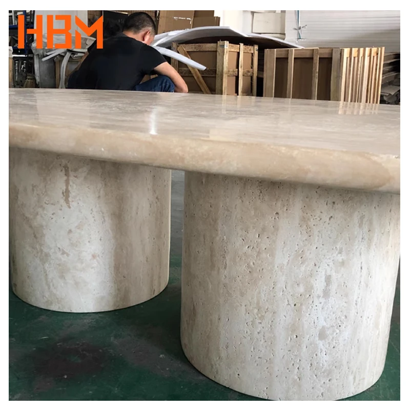 Modern Simple Natural Travertine Table Porch Table Villa Entrance Wall Table