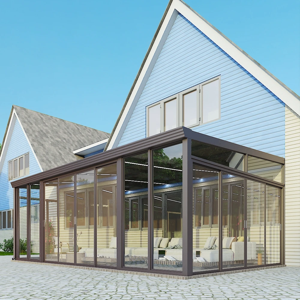 Wall partition glass sun room Leisure and enjoyment glasshouse Modular Prefabricated Glass House Sunroom Container Home