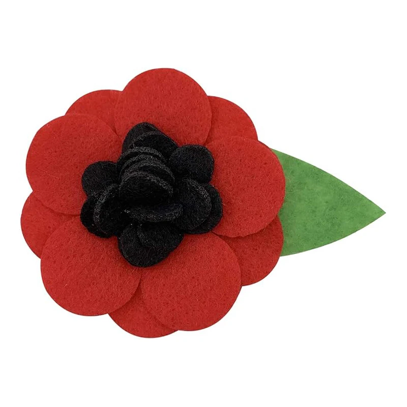 High Quality Handmade Wool Felt Flower Brooch Felt Craft  Flowers  Felt Flower Garland For Remembrance Day