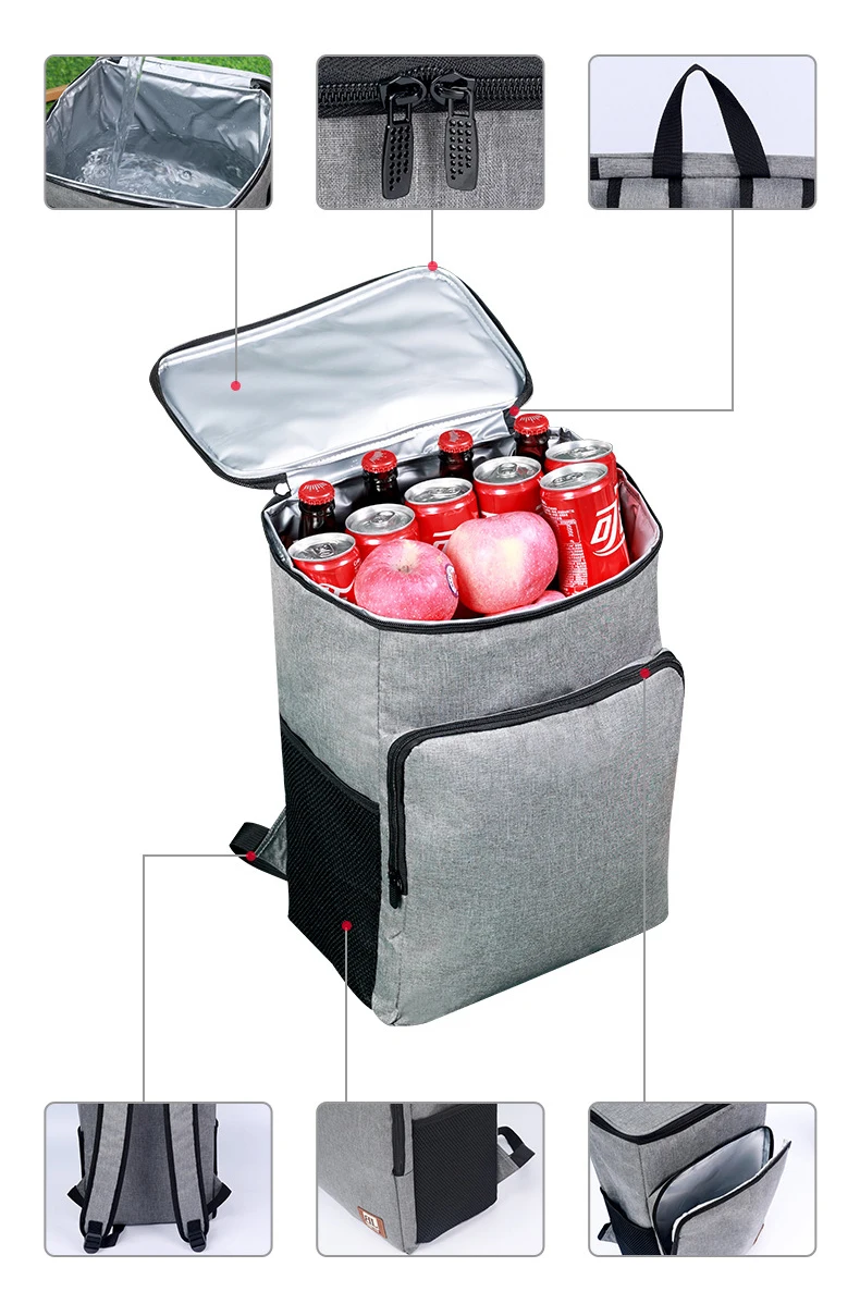 Eco Friendly Reusable Shopping Thermal Insulated Non Woven Aluminum Foil Grocery Cooler Bag