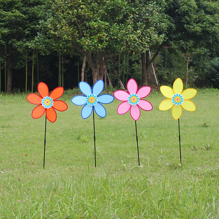 Декоративная цветная ручная ветряная мельница в форме цветка
