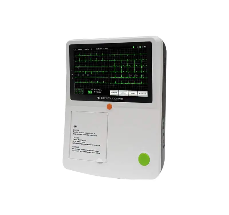 1/ single channel ecg machine with battery support USB flash disk and SD card ekg ecg recorder homecare