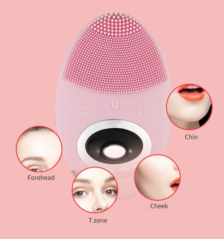 
Wireless Charging Sonic Silicone Skin Massager Cleansing Brush Facial With Case  (1600184078086)