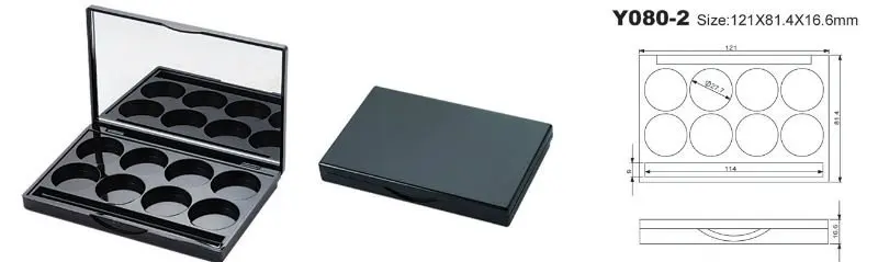 Y080-2 eyeshadow palette private label empty 8 Color eye shadow makeup cosmetic packaging case