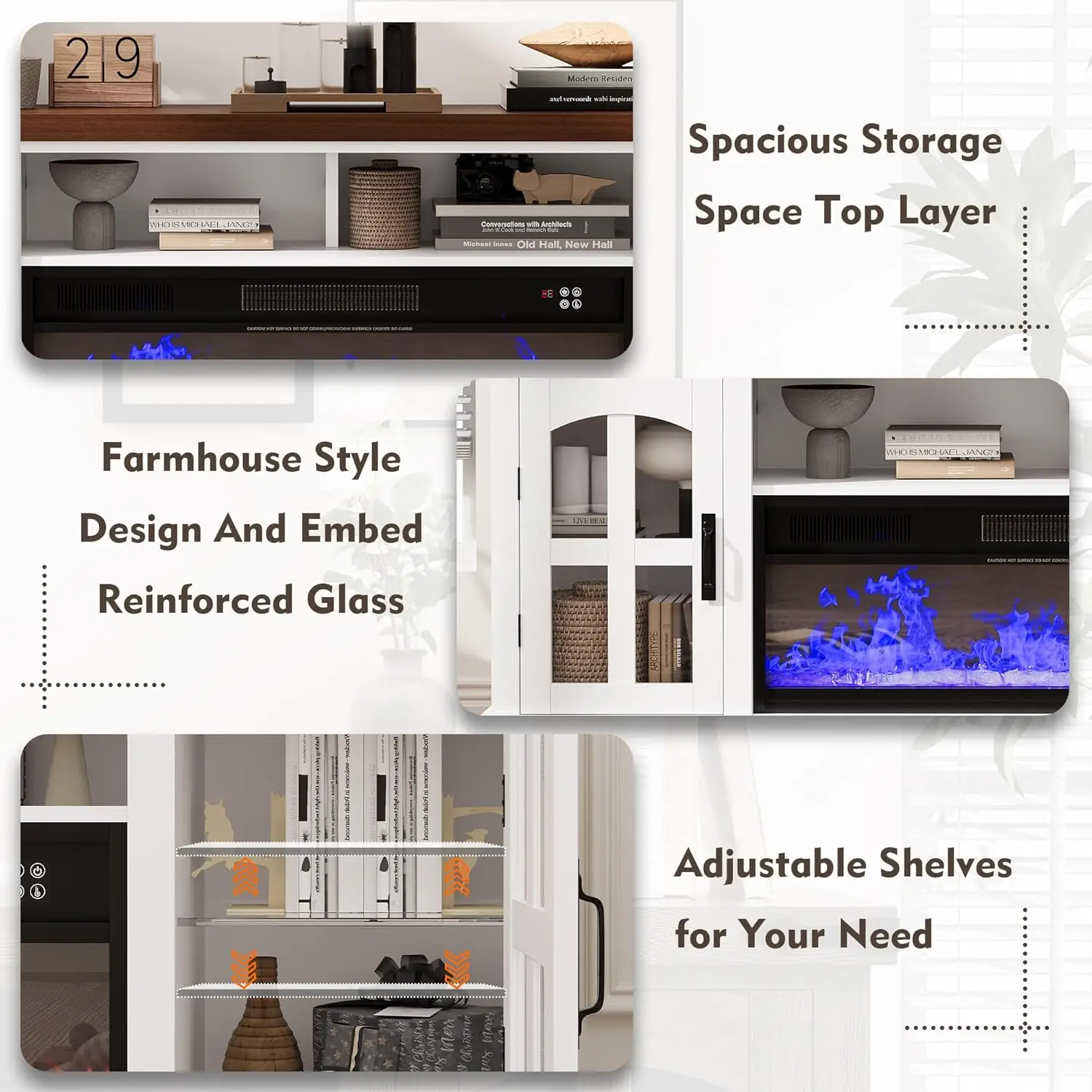 71 inch fire place living room tv cabinet remote control Decor Electric Fireplace TV Stand entertainment center with fireplace