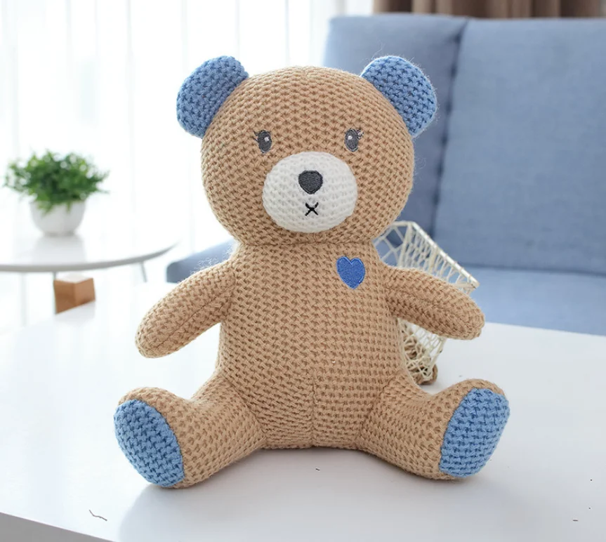 Korea INS Горячая кроличий слон Единорог плюшевая игрушка колокольчик милая детская Успокаивающая кукла вязаная погремушка для ребенка