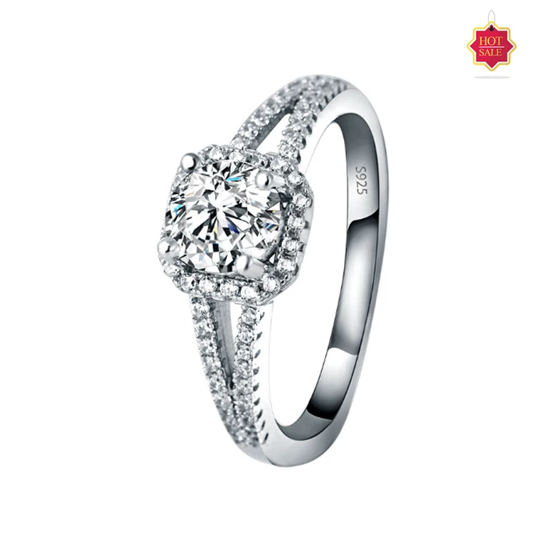 Sterns Eternity Diamond Ring 925 B Italian Sterling Silver Zircon Men for Women Men Engagement Bands or Rings Platinum Round