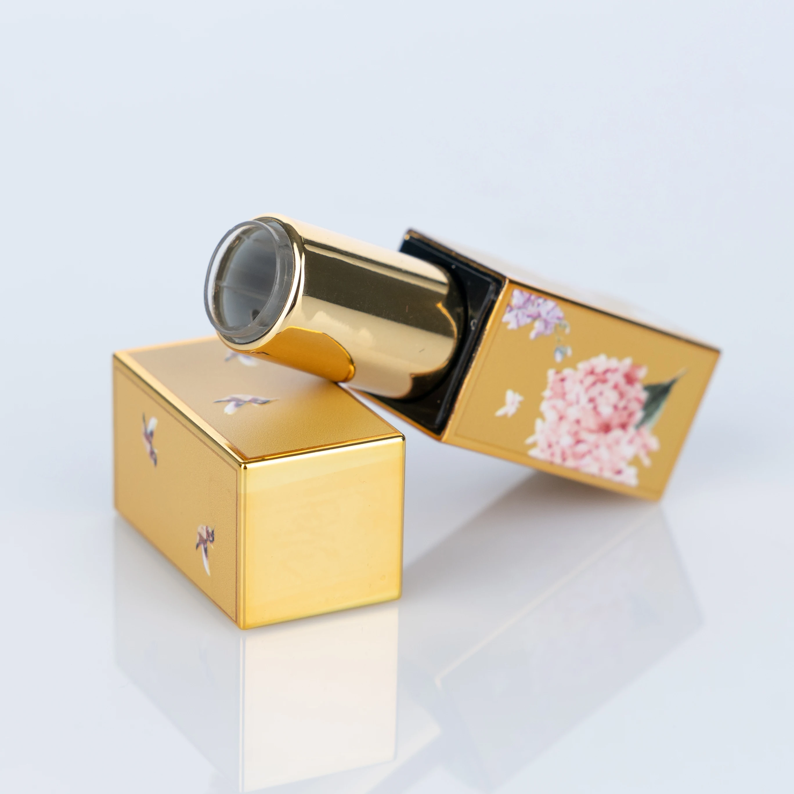 3.5g Yellow Luxury Lipstick Packaging Colored Cosmetic Container Aluminum empty lipstick tube Square Aluminum Tube