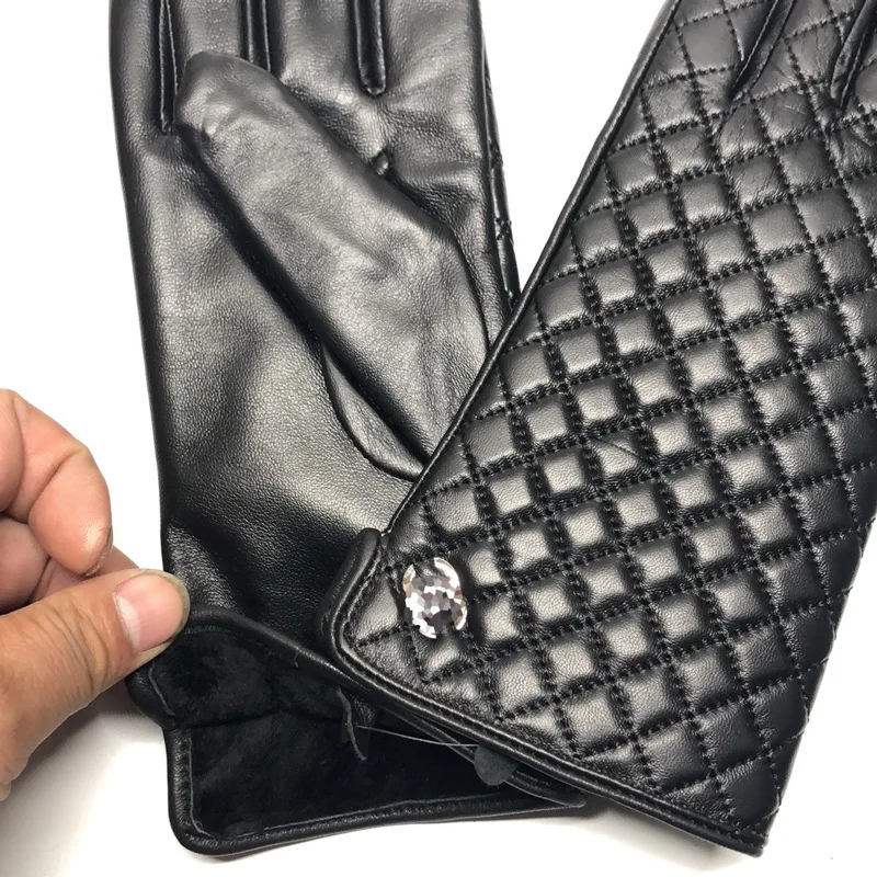 2021 autumn and winter new sheepskin gloves men and women wear-resistant outdoor warm fashion leather gloves wholesale custom