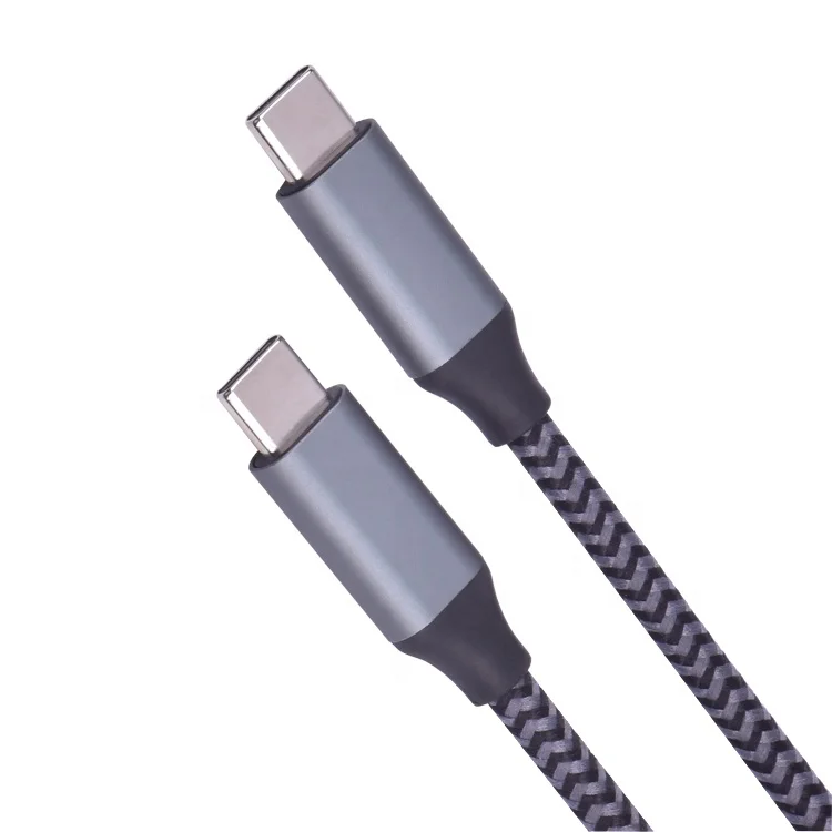 1 м нейлон плетеный 5A супер быстрая зарядка USB 2,0 Тип C к Тип C кабель для мобильного телефона