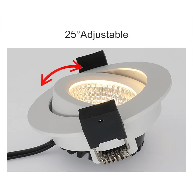 Commercial Indoor IP44 4000K Round White DOB Spot Down Light Fixture 6W COB Dali Dimmable Recessed Led Downlight For Housing