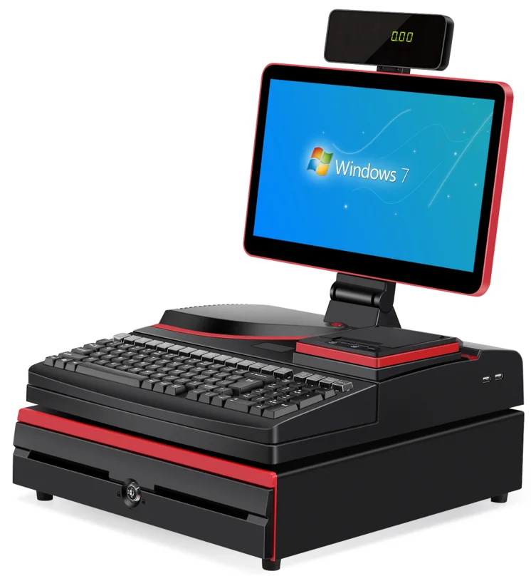 15.6inches Desktop POS Computer Cash Register Touch Screen All in One POS System Terminal Machine For Grocery Store