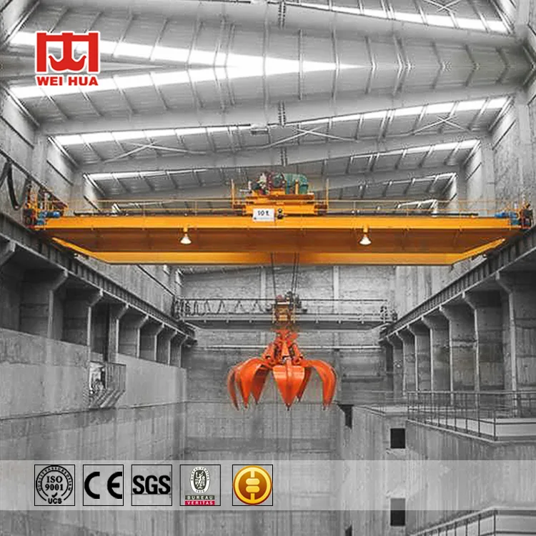 Customizable 10 ton 20 ton Grab Bucket Double Girder Overhead type bridge Crane