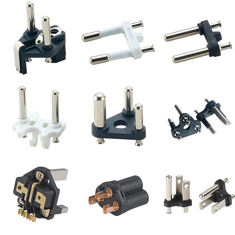 3-pin EU French Germany plug insert 4.8MM 10/16A pin bridge  VDE approved