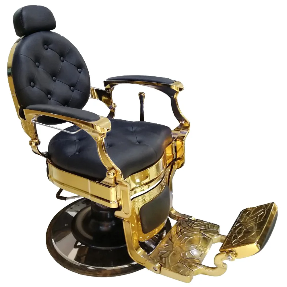 Роскошный Винтажный Золотой парикмахерский стул Yapin для мужчин по оптовой цене