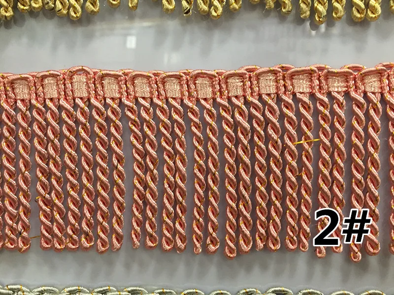 Wholesale 3 Inch 8CM Metallic Luxury Gold Two Colors Bullion Fringe Tassel For Curtain Decorations